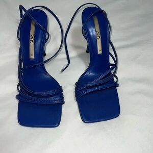 ZARA Blue Strappy Heels